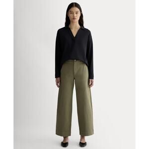 Everlane Women's Utility Wide-Leg Pant Kalamata Green Size 10, Cotton/Twill NWT